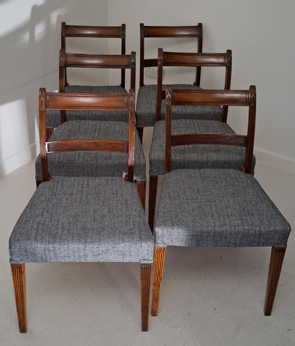 Set of six mahogany dining chairs in excellent restored condition 