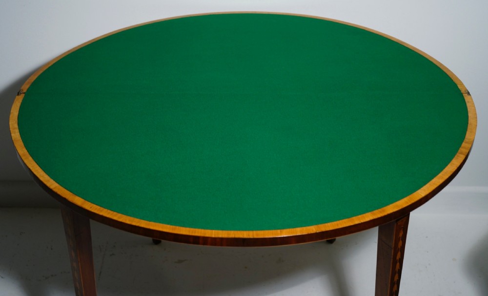 Fine period 1790s card table with original decoration View II