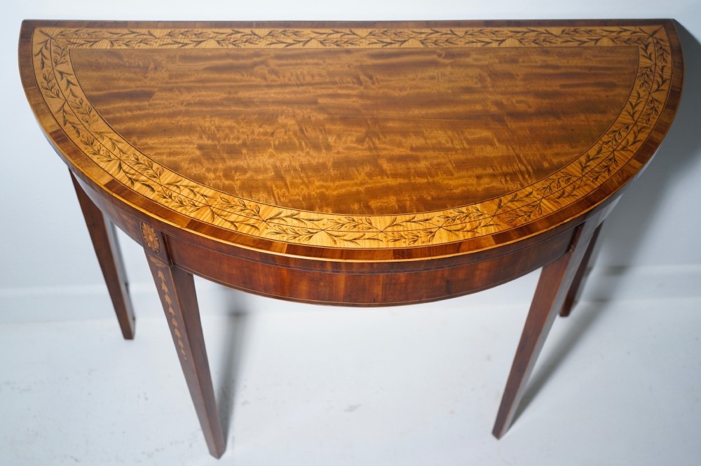Fine period 1790s card table with original decoration