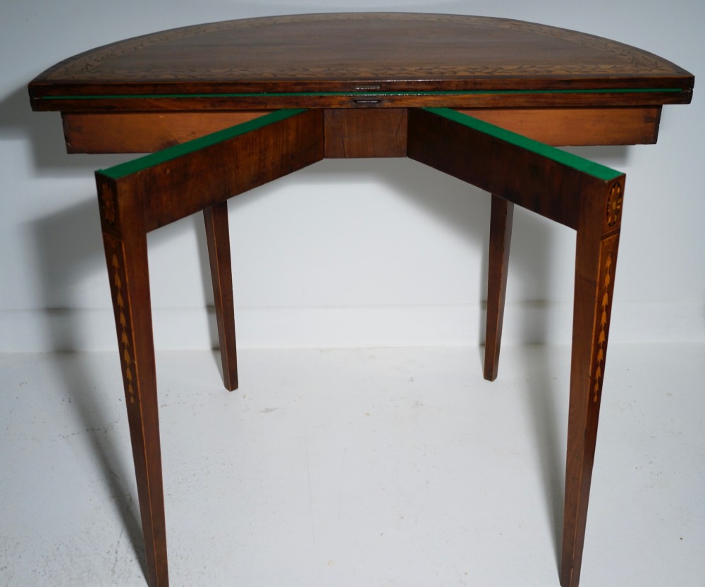 Fine period 1790s card table with original decoration View VIII