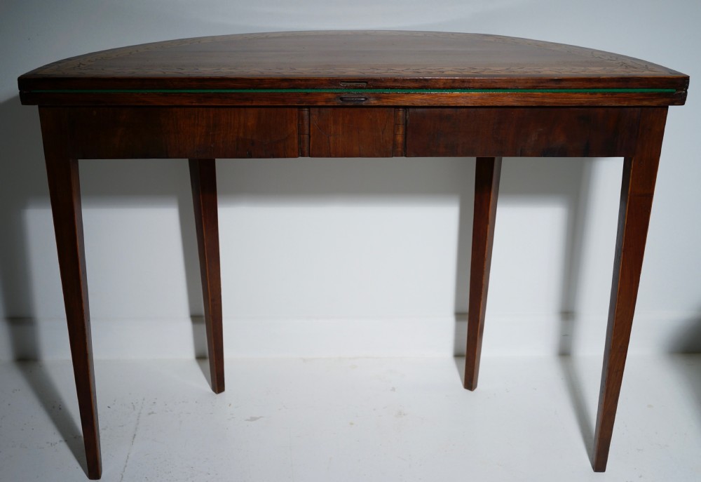 Fine period 1790s card table with original decoration View IX