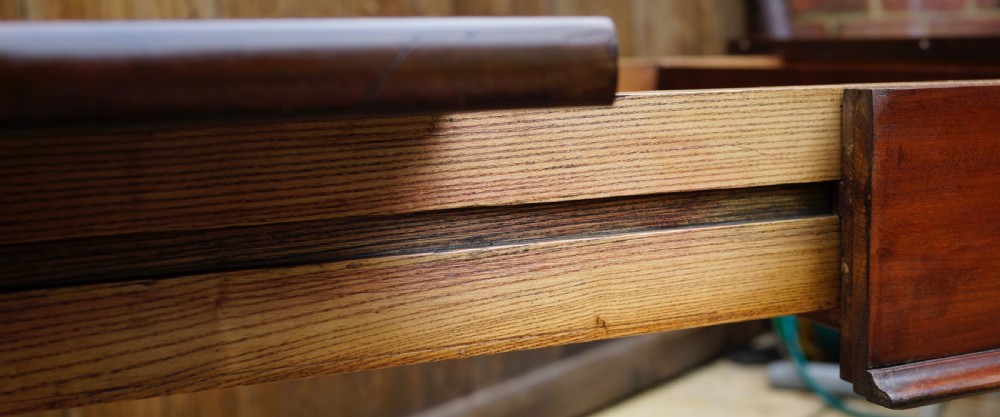Solid Mahogany extending dining table. View III