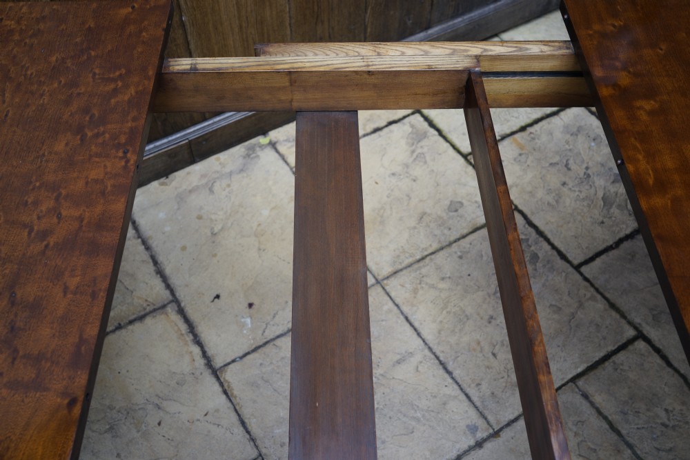 Solid Mahogany extending dining table. View VI