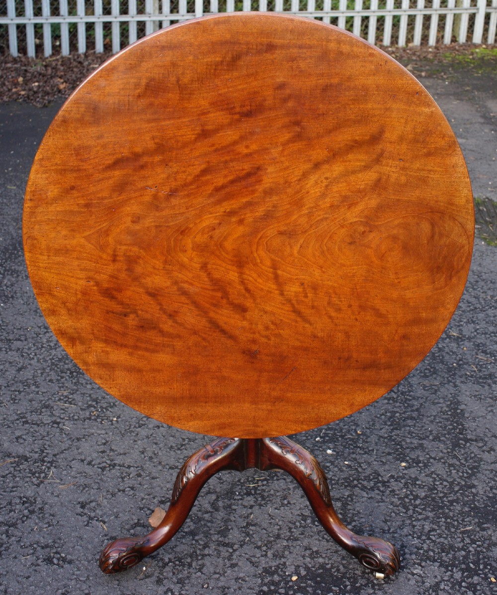 Georgian solid mahogany tripod table with one-piece top W92cm x D92cm View VI