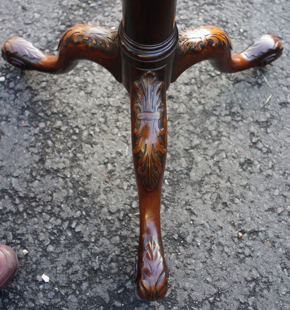 Georgian solid mahogany tripod table with one-piece top W92cm x D92cm View VIII