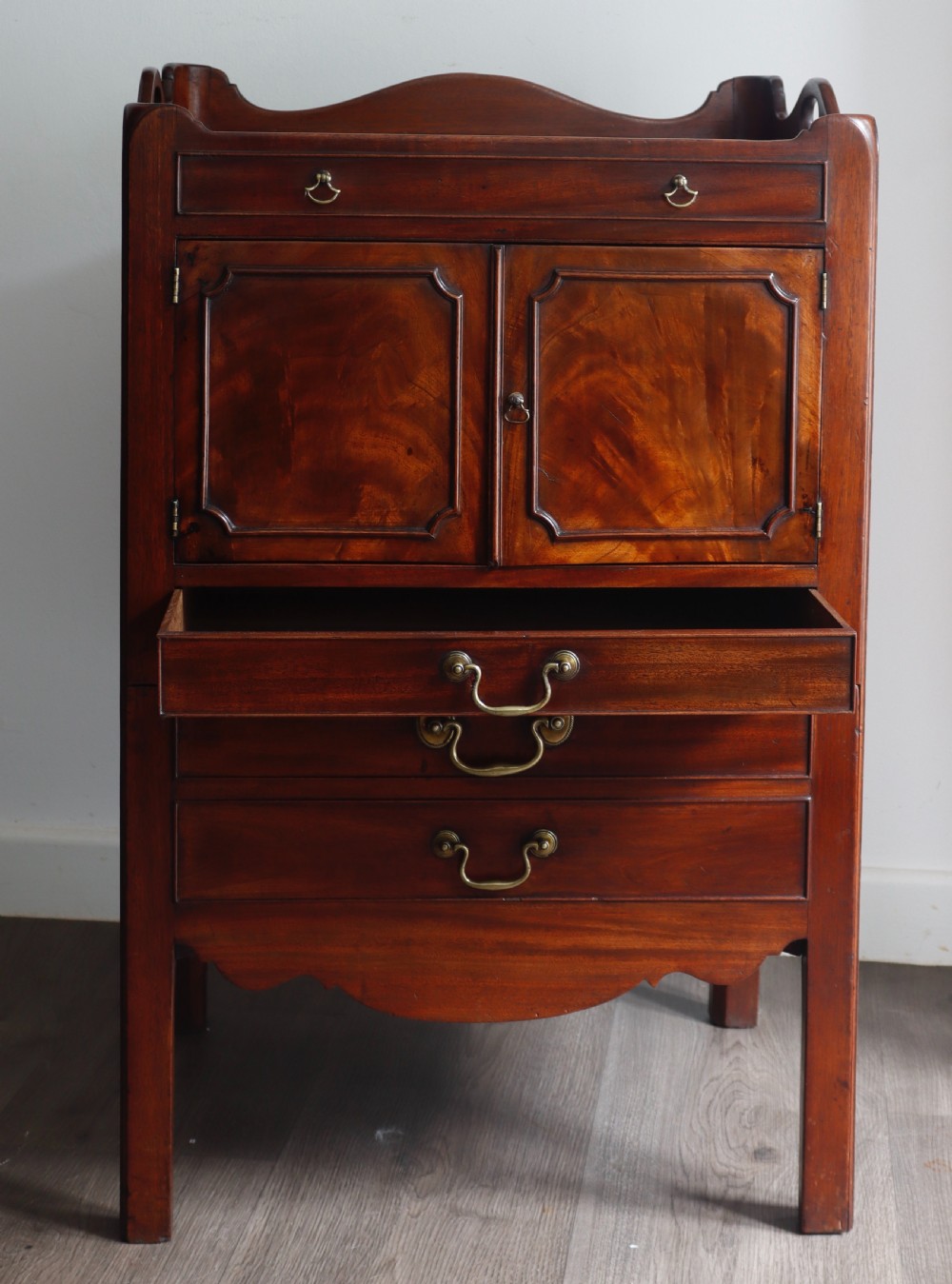 A George III mahogany tray-top bedside commode  View IV