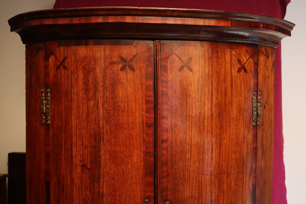 Antique oak and mahogany corner cupboard View IV