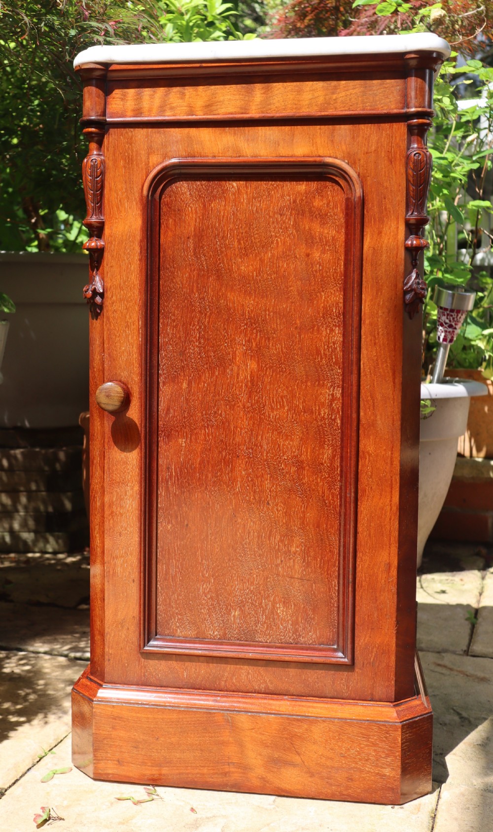 Antique mahogany single door cupboard. View V