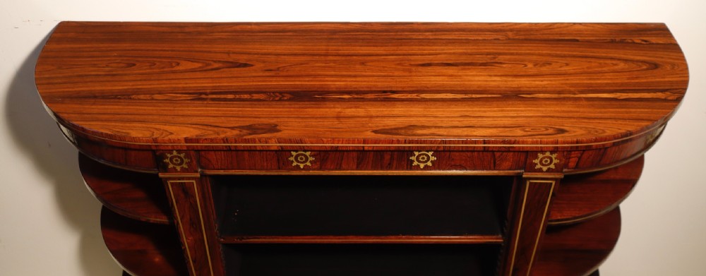 Regency rosewood brass inlaid bookcase View V