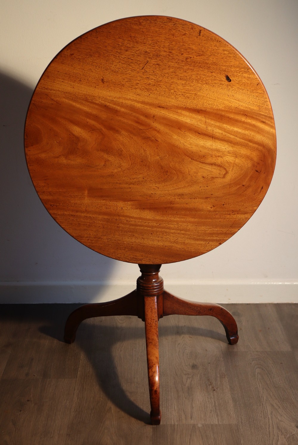 Antique mahogany tripod table. View III