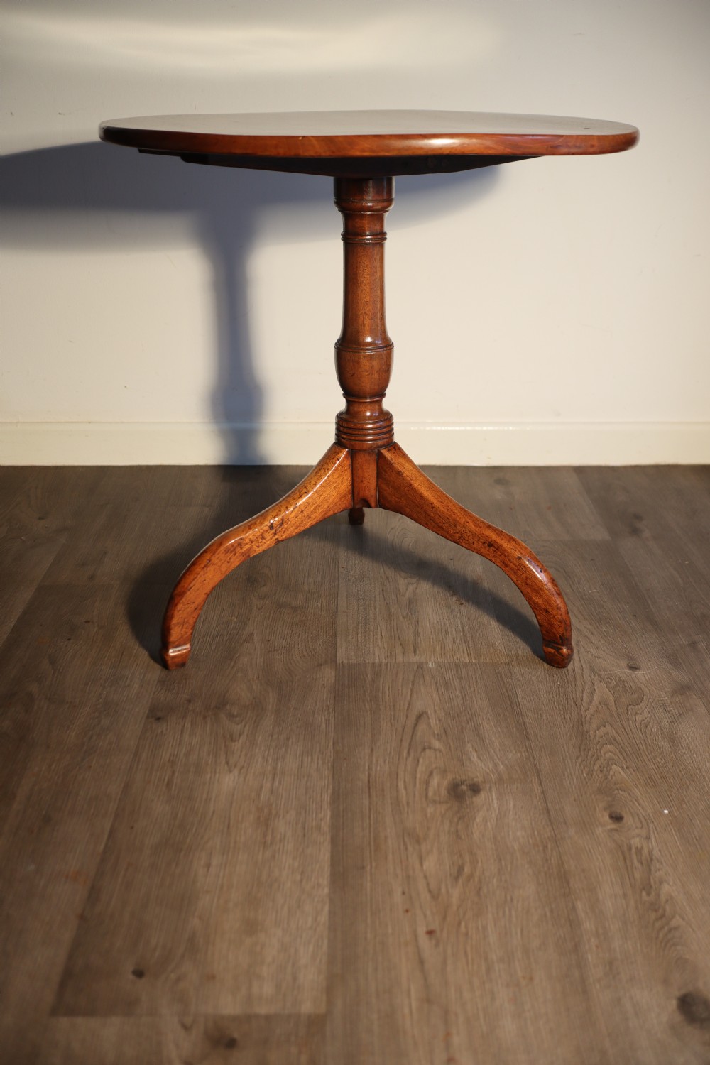 Antique mahogany tripod table. View VIII