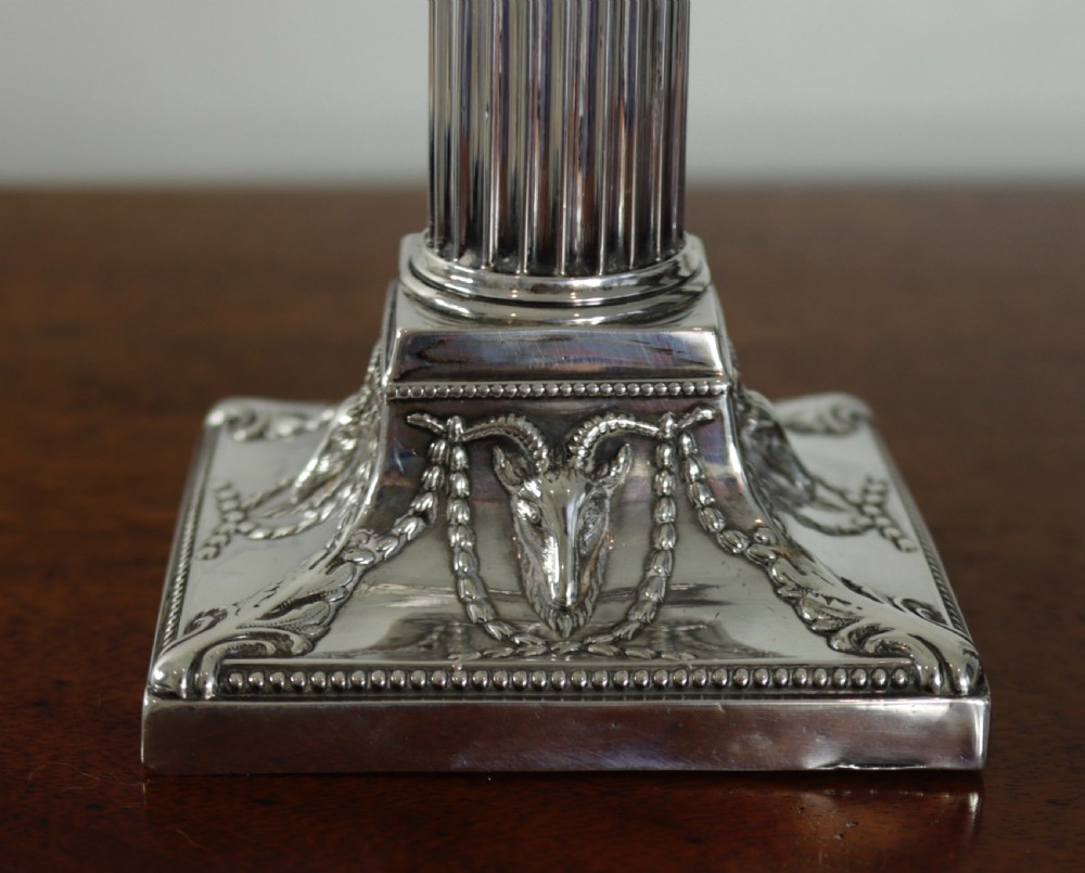 Antique solid silver candle stick. View II