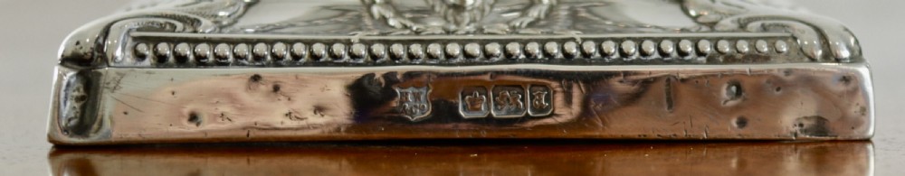 Antique solid silver candle stick. View V