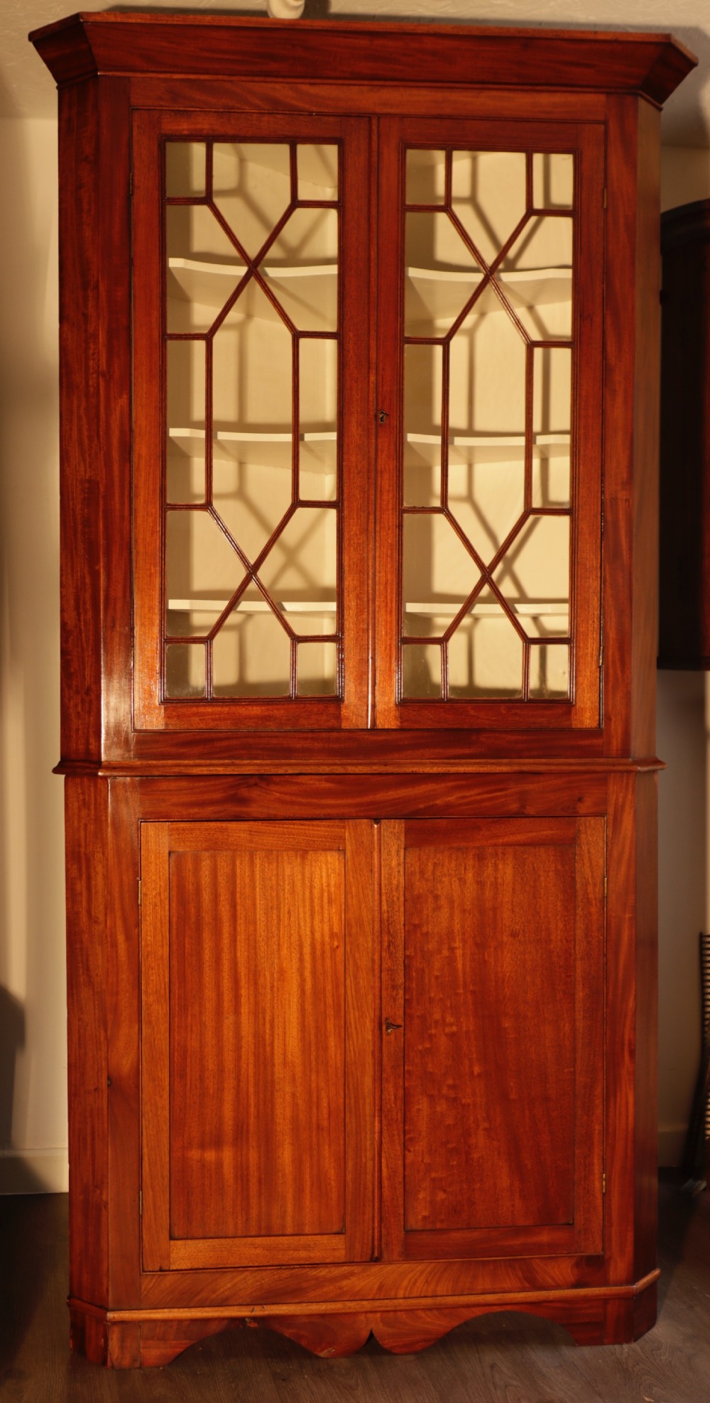 Antique mahogany corner cupboard circa 1830s
