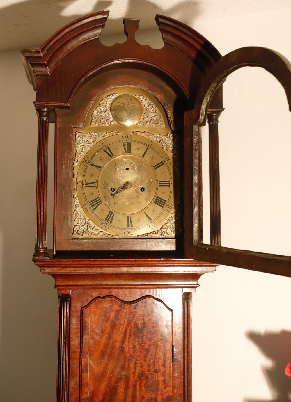 Antique Mahogany longcase clock for restoration Circa 1800. View II