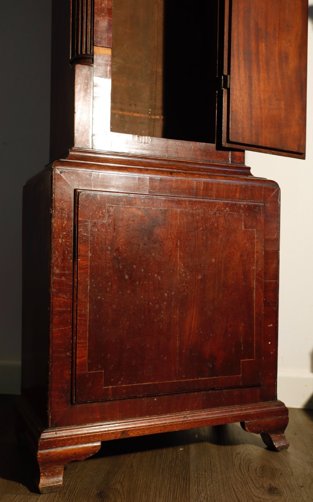 Antique Mahogany longcase clock for restoration Circa 1800. View IV
