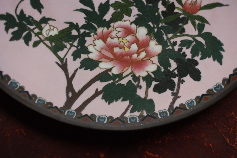 Antique Cloisonne plate. View II