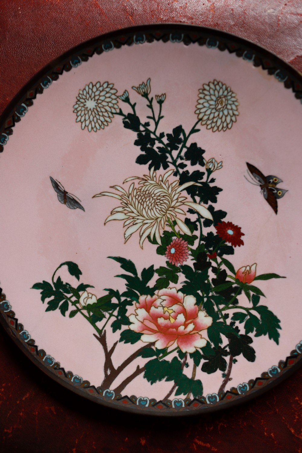 Antique Cloisonne plate. View V