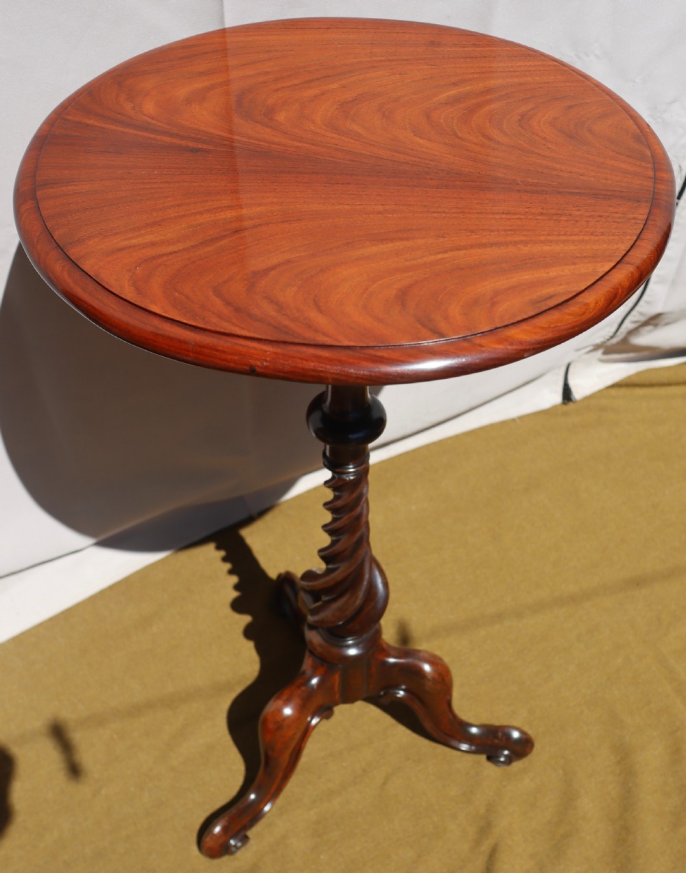 Antique rosewood tripod table.  View VIII