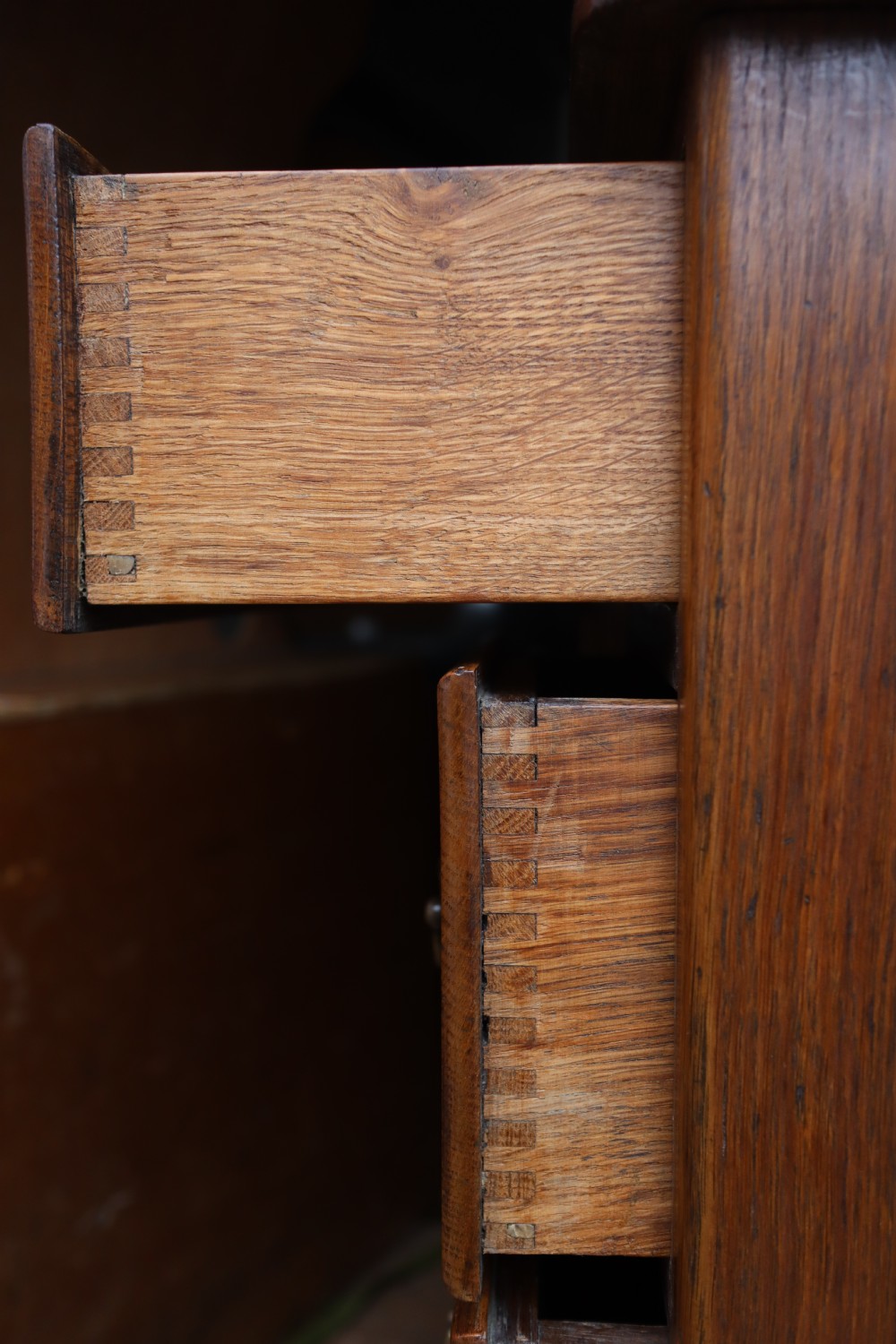 Oak kneehole desk. View VII
