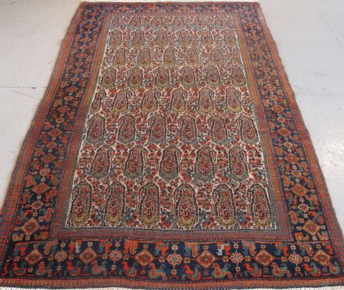 Antique Persian Village Rug with Repeating Botehs, 2.20m X 1.30m