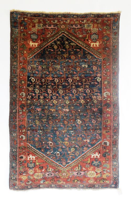 Antique Kurdish Rug, 1.82m X 1.14m (6ft X 3'10") West Persia, Circa 1890