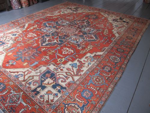 Exceptional Serapi Carpet, Circa 1860, 3.80m X 2.98m (12ft 6 Inches X 9ft 10 Inches).