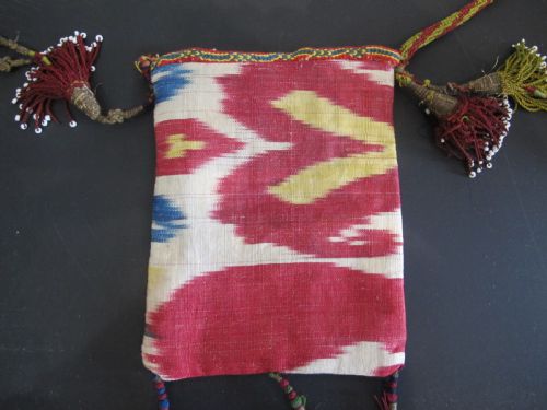 DOUBLESIDED SILK IKAT PURSE UZBEKISTAN CIRCA 1890 - ADDITIONAL PHOTO 6