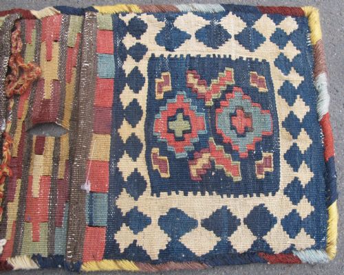 COMPLETE PAIR OF ANTIQUE SHAHSAVAN KILIM BAGS CIRCA 1880 - ADDITIONAL PHOTO 2