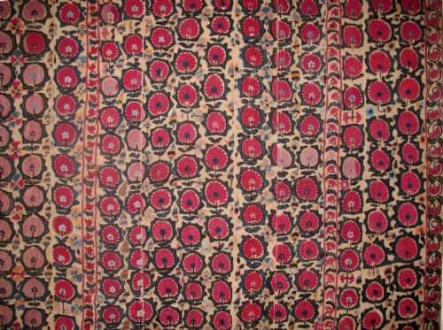 MAGNIFICENT URATUBE SUZANI 234M X 194M UZBEKISTAN CIRCA 1850 - ADDITIONAL PHOTO 1