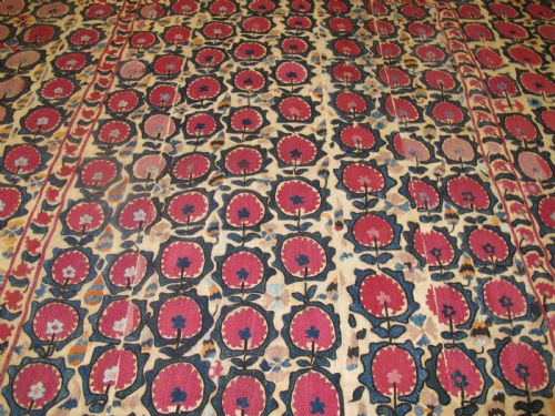 MAGNIFICENT URATUBE SUZANI 234M X 194M UZBEKISTAN CIRCA 1850 - ADDITIONAL PHOTO 4
