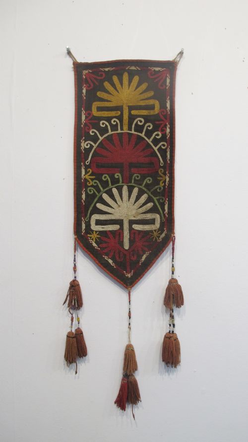 CHARMING SILK EMBROIDERY AMULET UZBEKISTAN CIRCA 1880