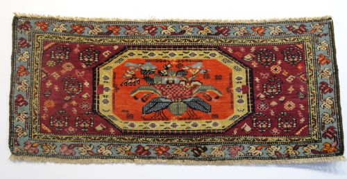 Unusual Caucasian Wool Rug, 46cm X 112cm