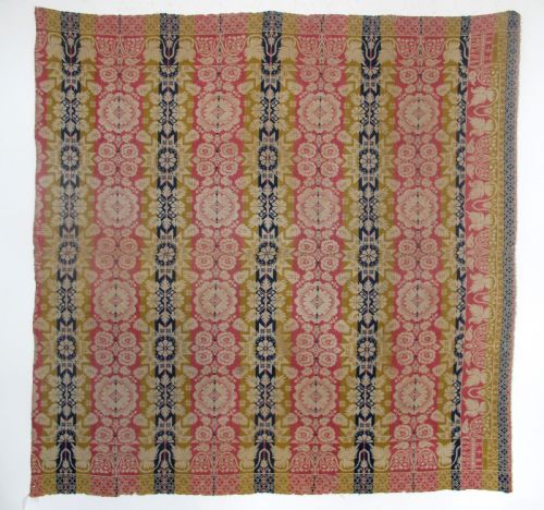 American Jacquard Loom Wool Coverlet, 1.90m X 2.00m (74" X 77")