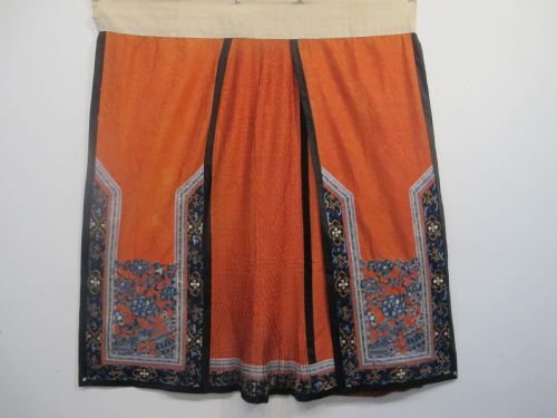 Fine Silk Embroidered and Appliqued Chinese Skirt