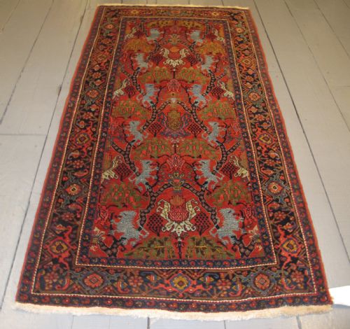 Kurdish Rug with Lions, Circa 1880, 2.12m X 1.10m (84' X 42')