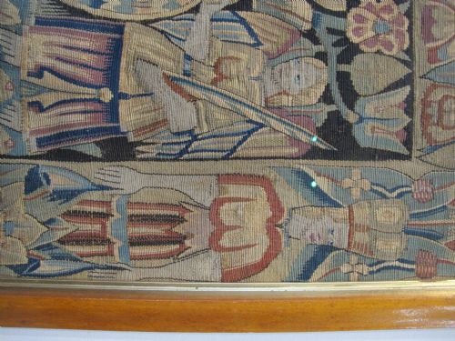 A PAIR OF NORTH GERMAN TAPESTRY CUSHIONS 17TH CENTURY 59CM X 59CM - ADDITIONAL PHOTO 7