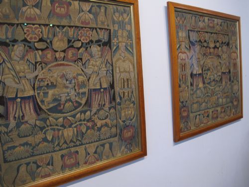 A PAIR OF NORTH GERMAN TAPESTRY CUSHIONS 17TH CENTURY 59CM X 59CM - ADDITIONAL PHOTO 11