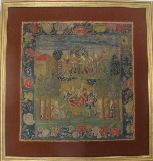 EARLY ITALIAN EMBROIDERY CIRCA 1700 62CM X 59CM - ADDITIONAL PHOTO 1