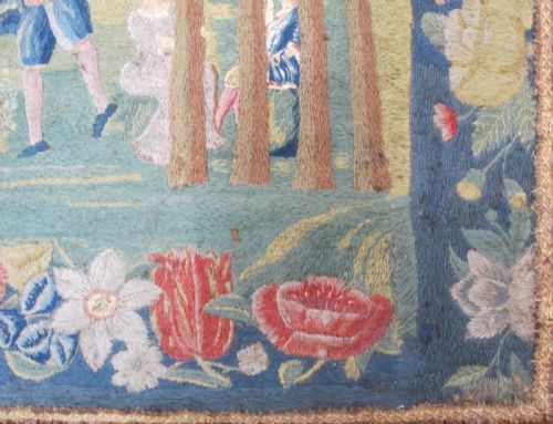 EARLY ITALIAN EMBROIDERY CIRCA 1700 62CM X 59CM - ADDITIONAL PHOTO 8