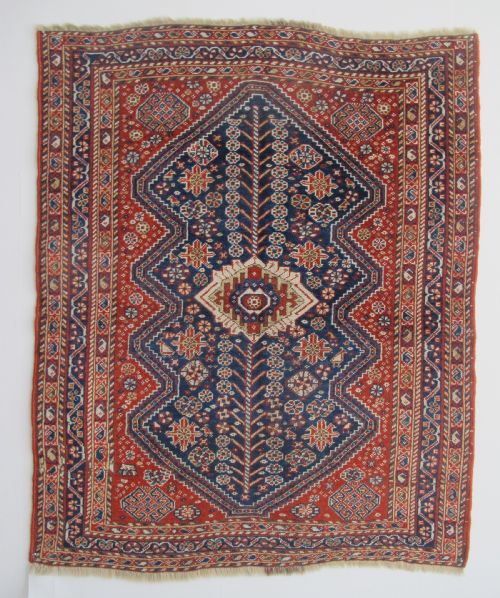 Cute Qashqai Rug, Persia, Circa 1890, 1.38m X 1.12m