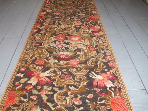 KARABAGH RUNNER WITH EUROPEAN DESIGN CAUCASUS CIRCA 1870 457M X 117M - ADDITIONAL PHOTO 1