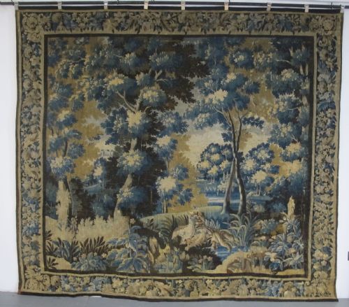 Flemish Wool and Silk Verdure Tapestry, 2.66m X 2.97m