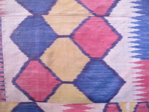 LARGE SILK IKAT PANEL UZBEKISTAN CIRCA 1900 176M X 243M - ADDITIONAL PHOTO 8