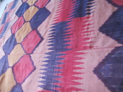 LARGE SILK IKAT PANEL UZBEKISTAN CIRCA 1900 176M X 243M - ADDITIONAL PHOTO 9
