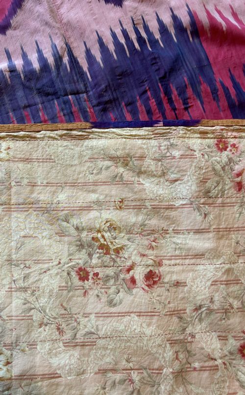 LARGE SILK IKAT PANEL UZBEKISTAN CIRCA 1900 176M X 243M - ADDITIONAL PHOTO 14