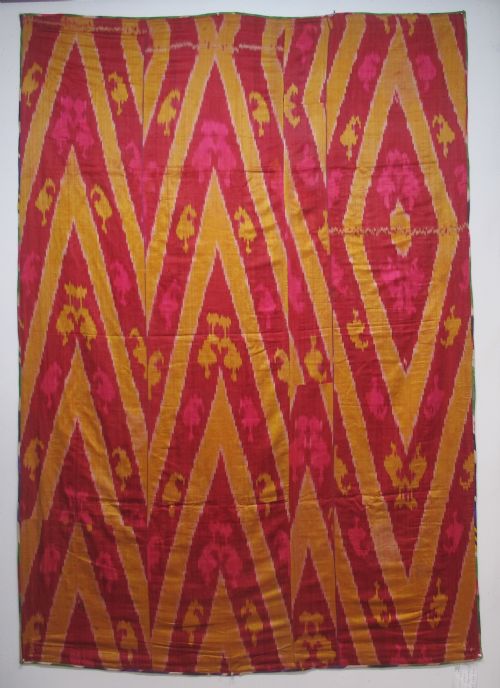 SILK IKAT PANEL UZBEKISTAN CIRCA 1890 185M X 125M