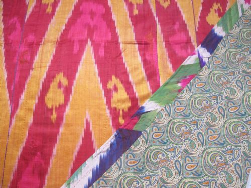 SILK IKAT PANEL UZBEKISTAN CIRCA 1890 185M X 125M - ADDITIONAL PHOTO 4