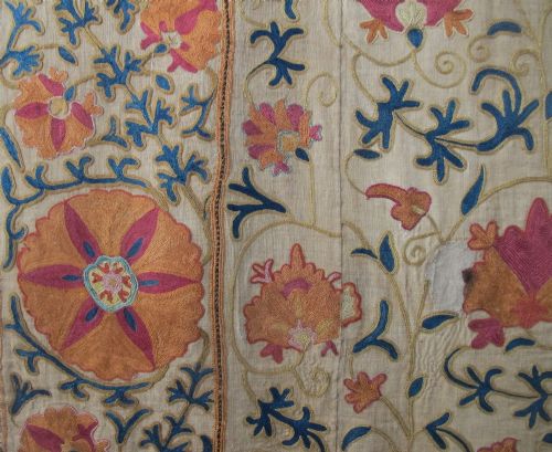 SILK EMBROIDERED SUZANI UZBEKISTAN CIRCA 1850 180M X 124M - ADDITIONAL PHOTO 3
