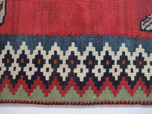 QASHQAI 'LION' KILIM SOUTH PERSIA CIRCA 1900 116M X 196M - ADDITIONAL PHOTO 3